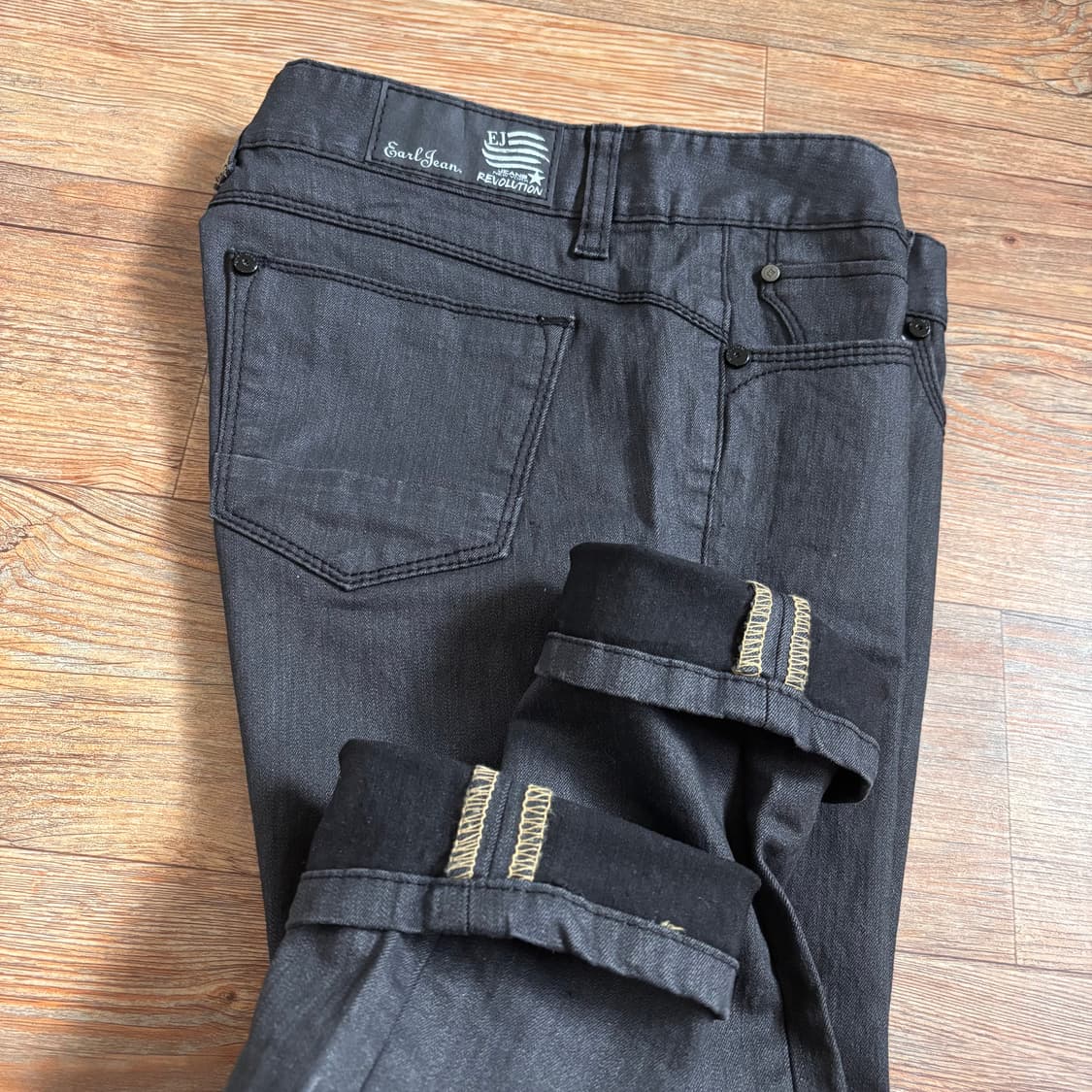 얼진 26 27 차콜 그레이 스키니진 슬림 청바지 스판 데님 상품이미지2