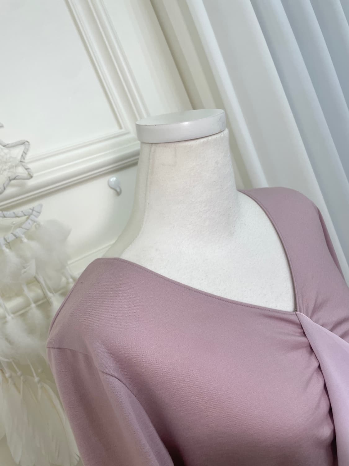 lavender ruffle point shirring tencel to 상품이미지7