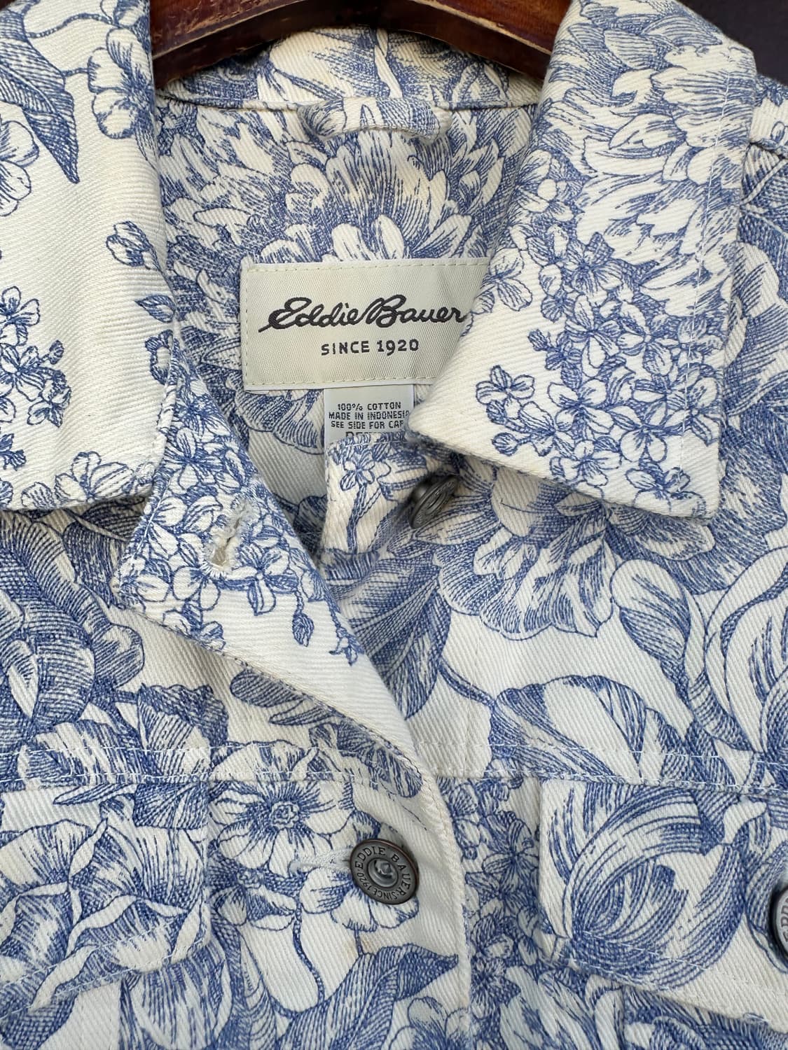 에디바우어 블루 플로럴 데님자켓 상품이미지4