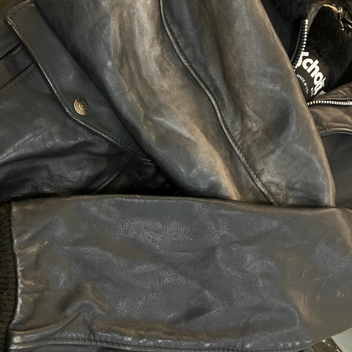 Schott 쇼트 g-1 블랙 항공 레더 무스탕자켓 40 상품이미지6