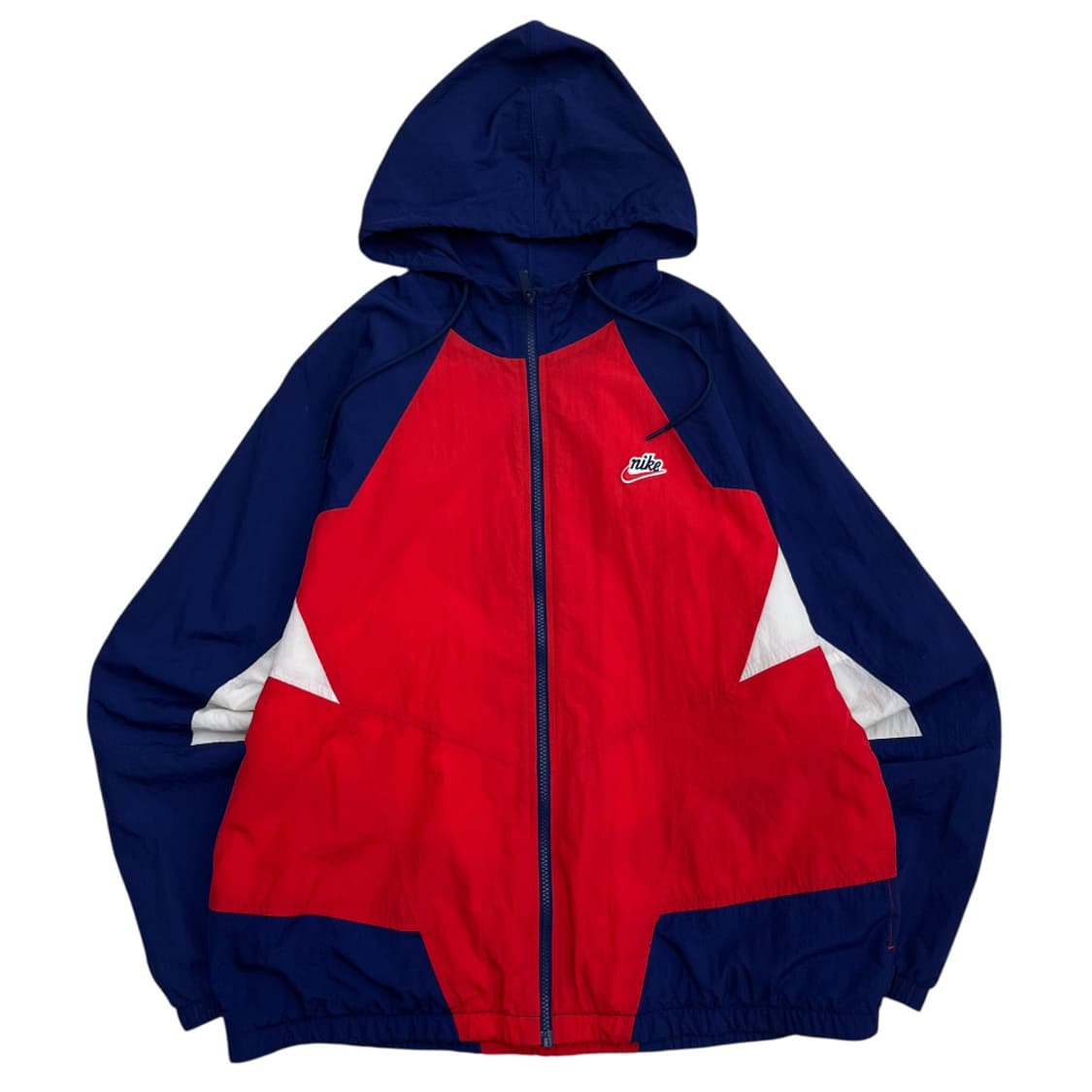 나이키 미니로고 네이비 배색 레드 후드 바람막이 XL 상품이미지2