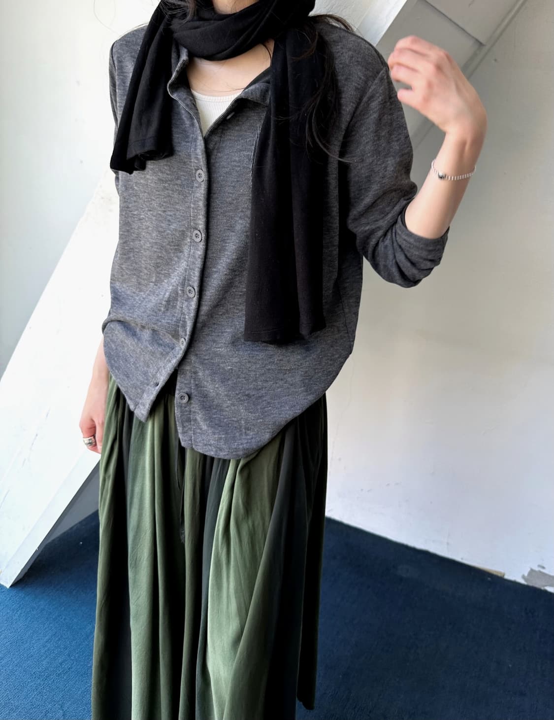 High gauge poly rayon L/S cardigan 상품이미지8