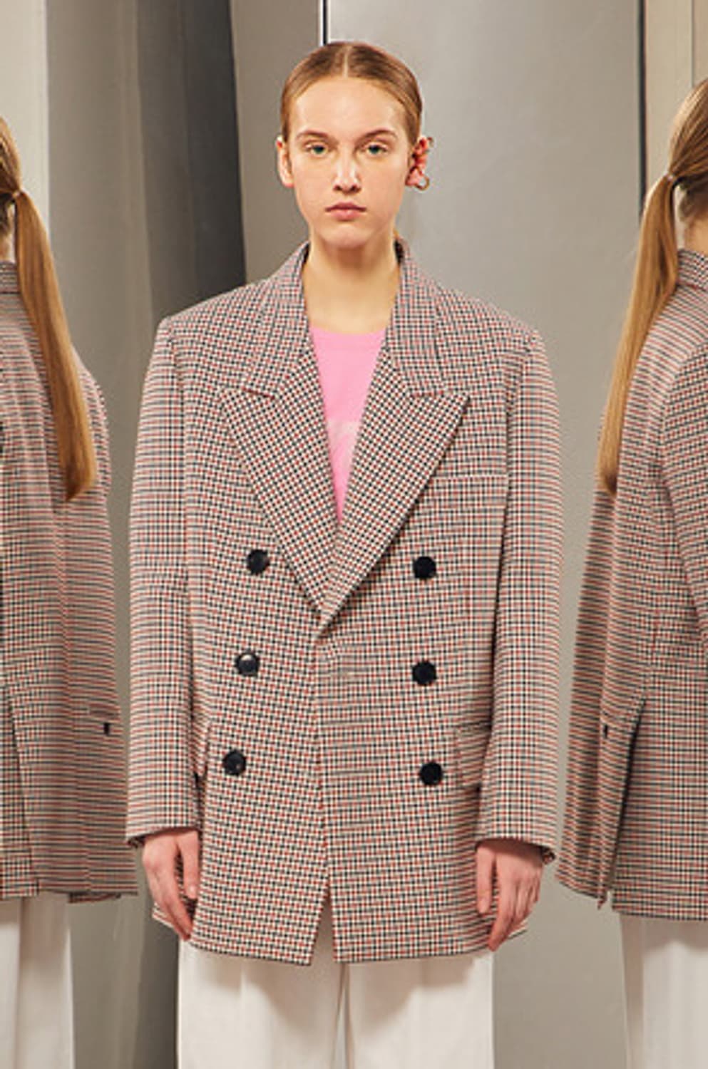 시스템 파리컬렉션 세미오버핏 간절기 체크자켓 55사이즈 상품이미지3