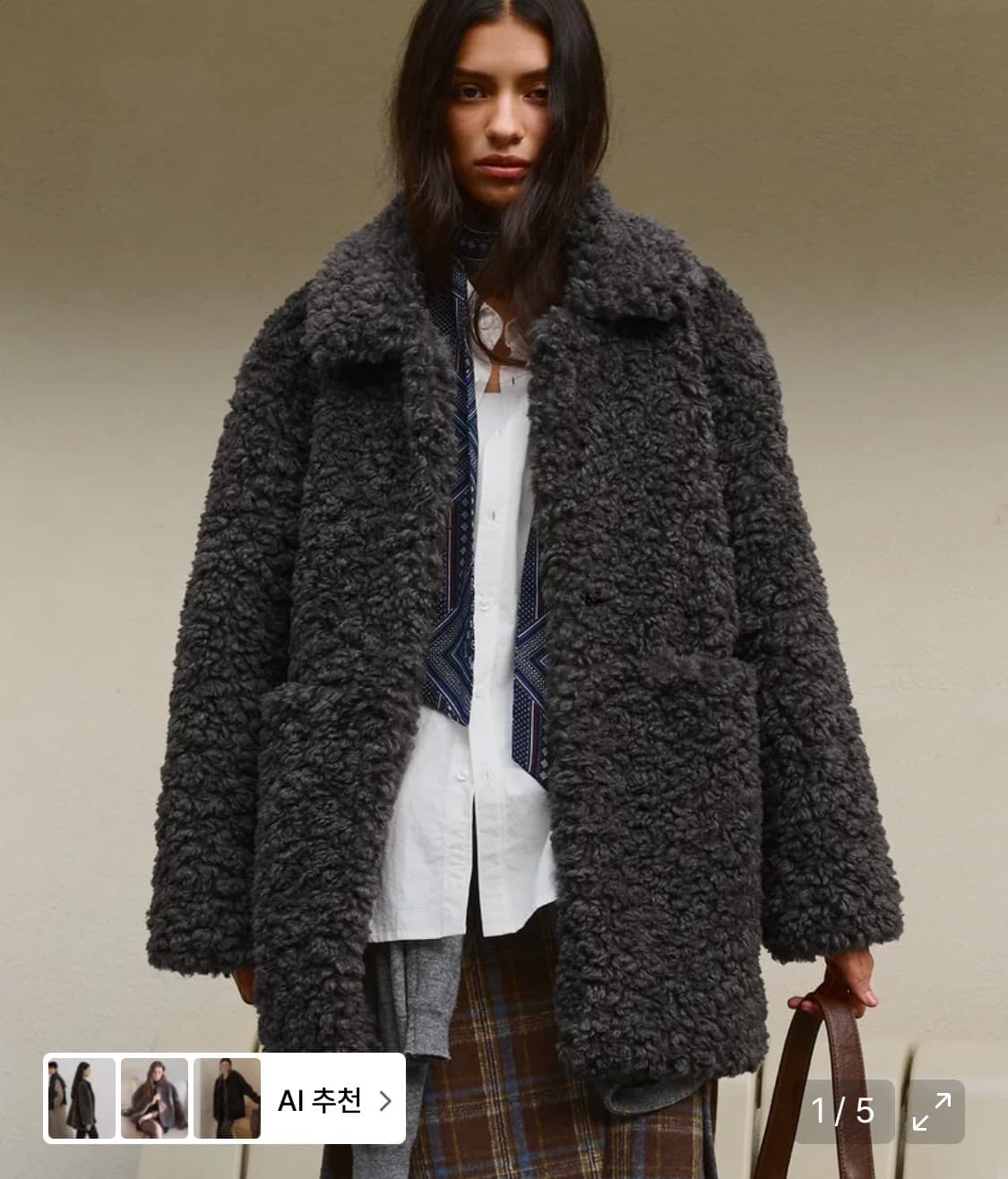 비터셀즈 컬리 퍼자켓 차콜 상품이미지1