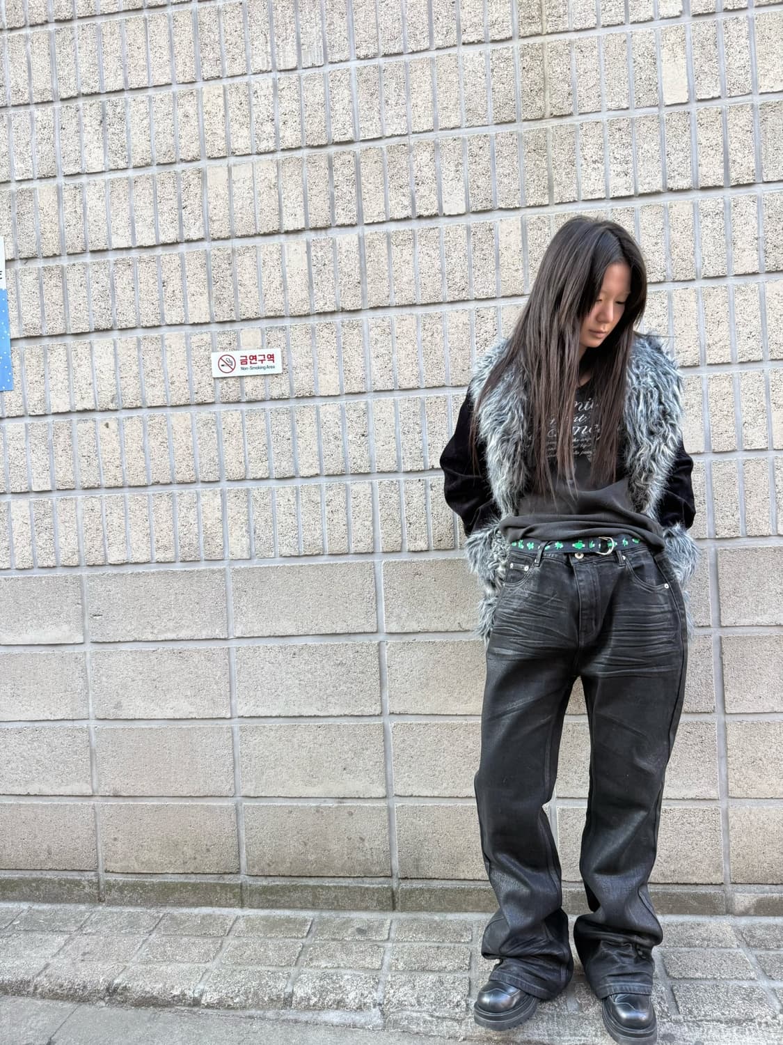 부츠컷 디테일 올 코팅진 상품이미지8