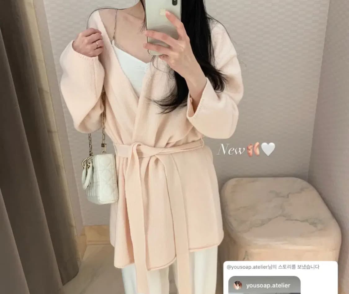🌸당일배송) 유솝 yousoap soi 소이 랩 가디건 라이트핑크 상품이미지4