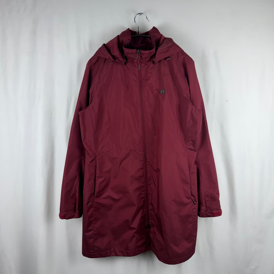 100) 코오롱 우븐 바람막이 롱 자켓 버건디 상품이미지2