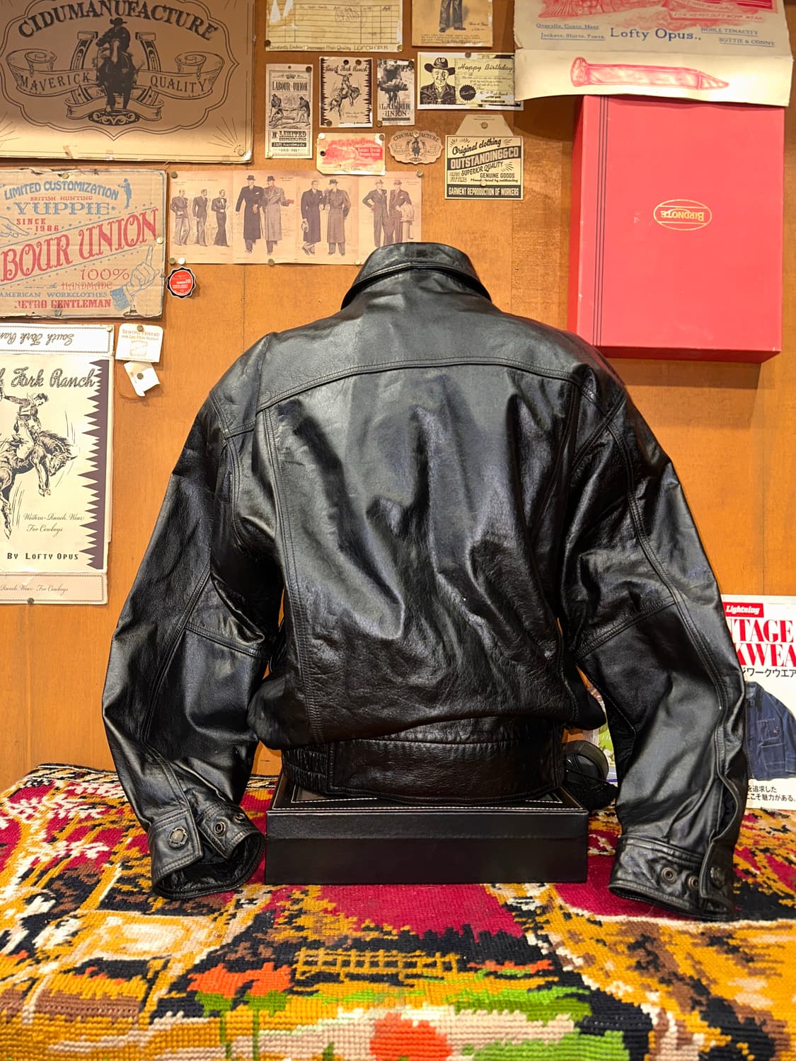 ( L-XL ) 가죽자켓 봄버자켓 레더자켓 소가죽. 빈티지가죽 상품이미지4