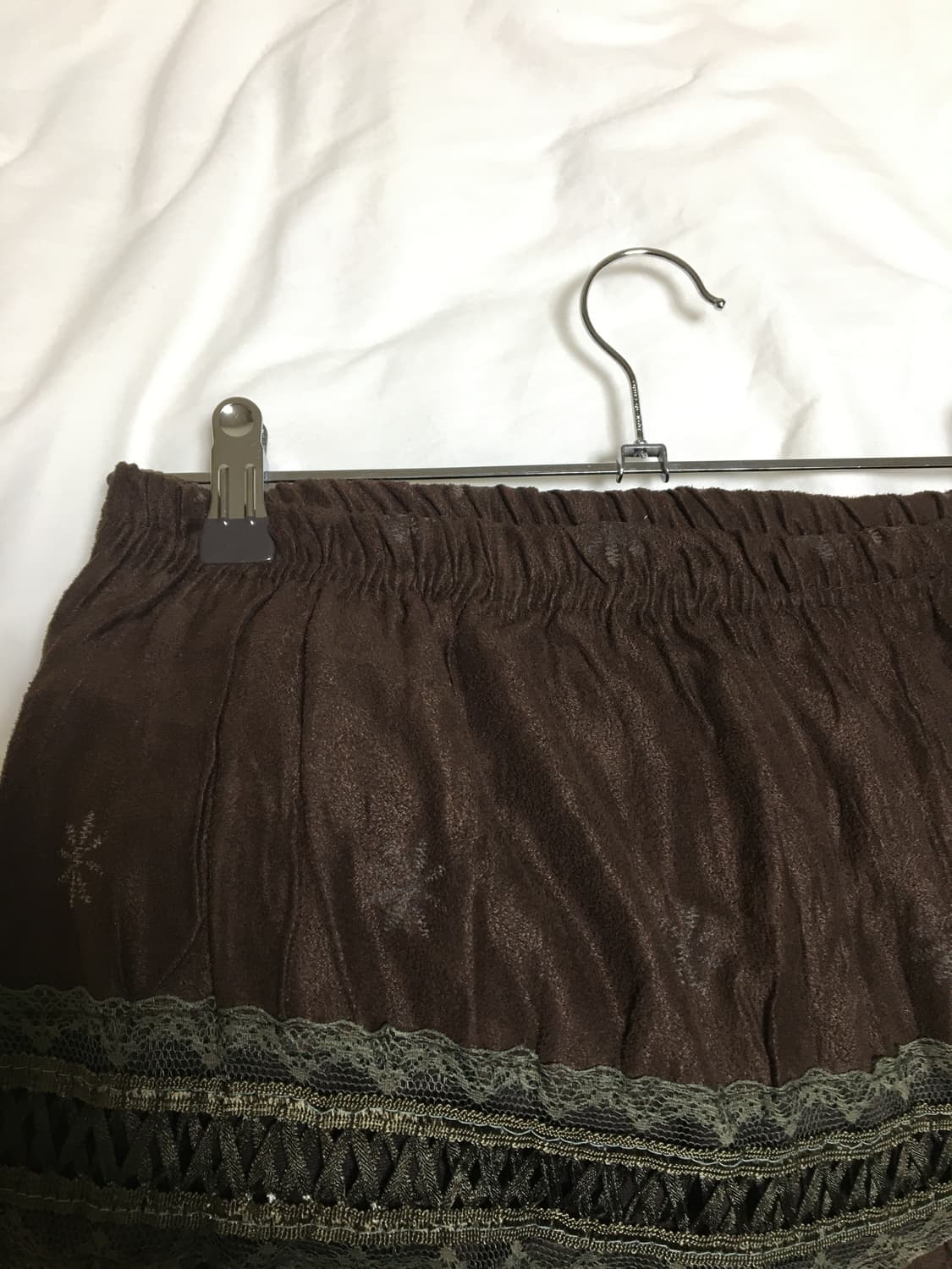 빈티지 모리걸 페어리 브라운 레이스 캉캉 롱스커트 상품이미지3