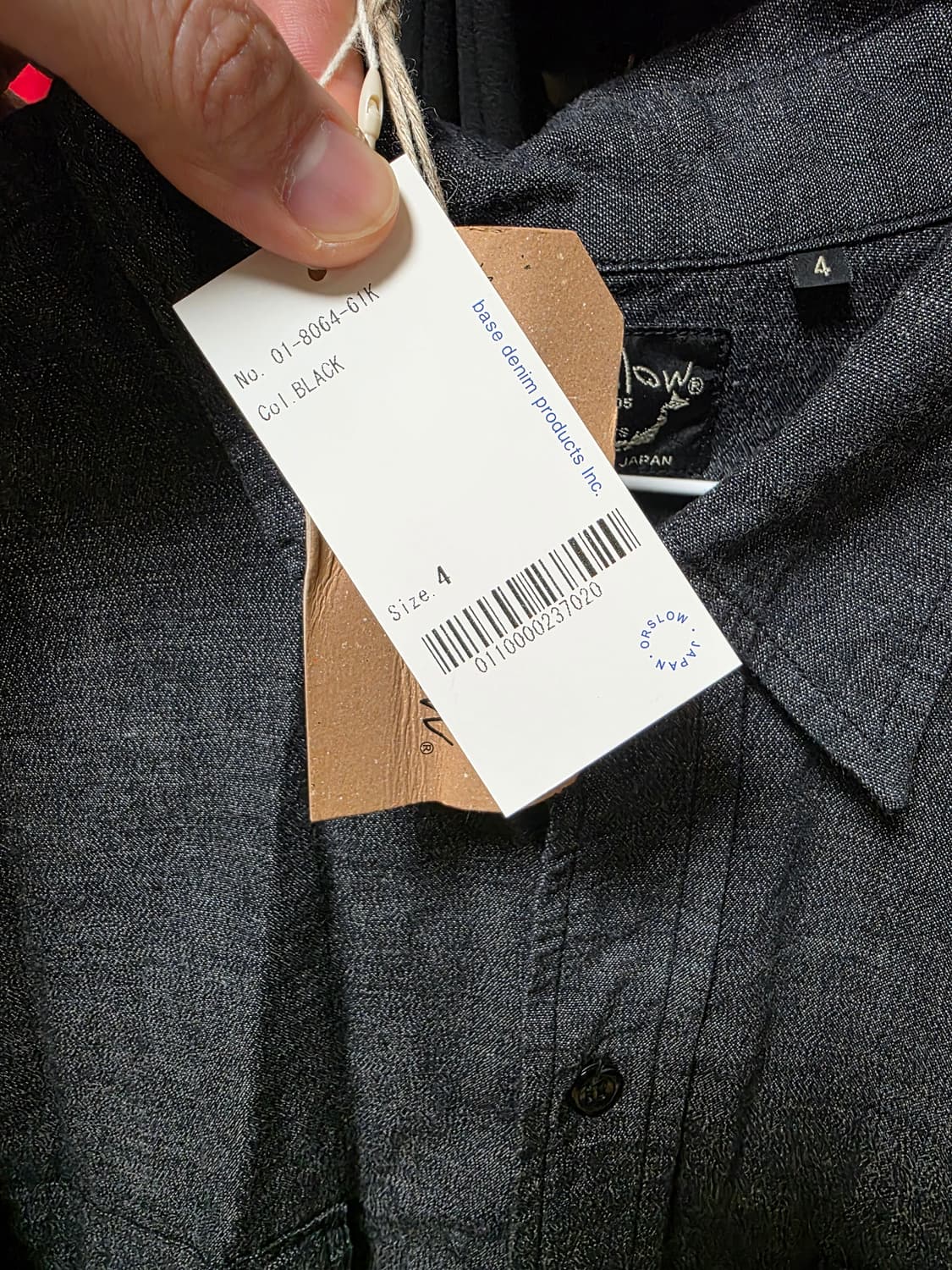 오어슬로우 워크셔츠 블랙 4사이즈 판매 상품이미지4