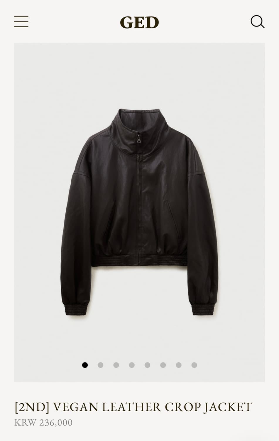 (s) ged 비건 레더 크롭 자켓 상품이미지1