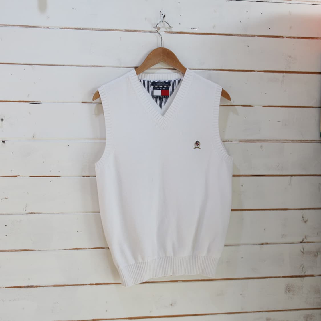 (착용컷) TOMMY HILFIGER 코튼 니트 베스트 (남성용 M) 상품이미지1