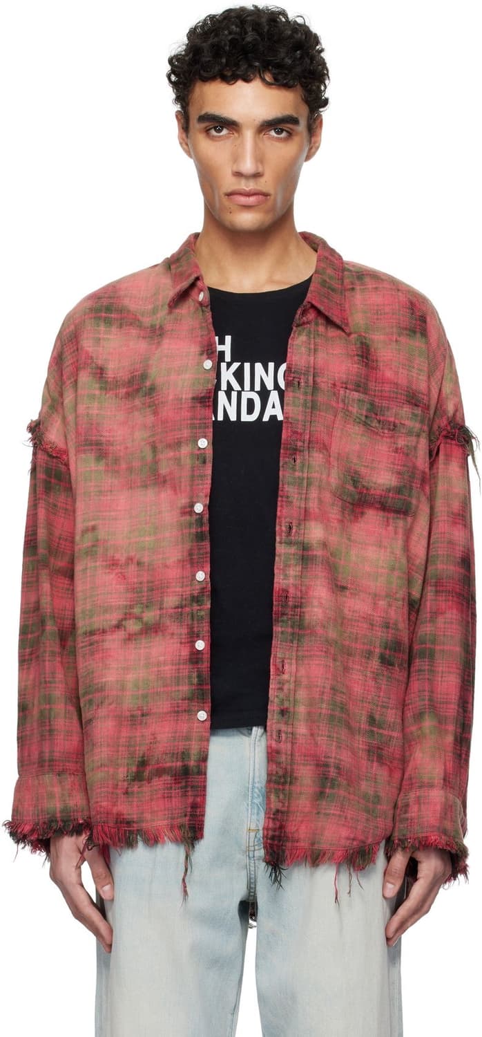 R13) 블리치 레드 셔츠 L 상품이미지4