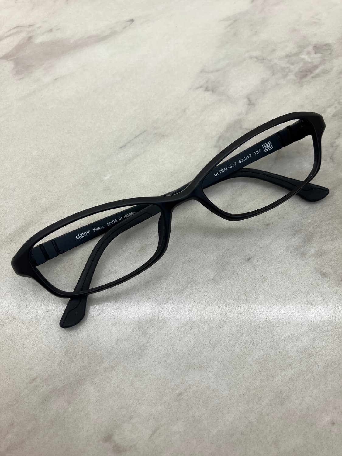 에스쁘아 Espoir 매트 블랙 소프트 스퀘어 뿔테 안경 상품이미지1