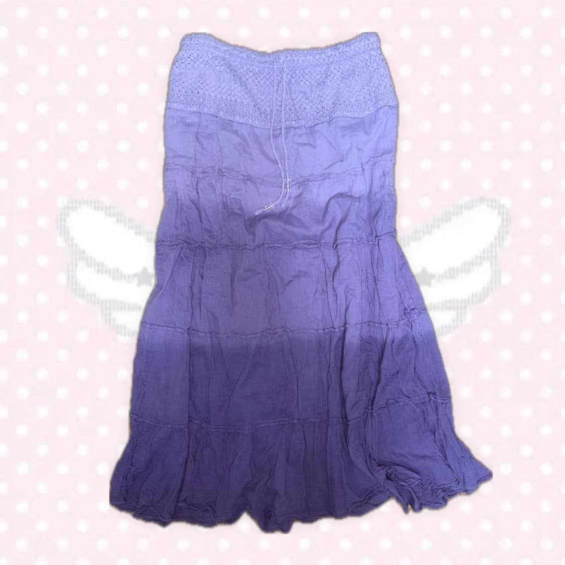 라벤더 보라 그라데이션 모리걸 하구미 내장끈 롱스커트 상품이미지1