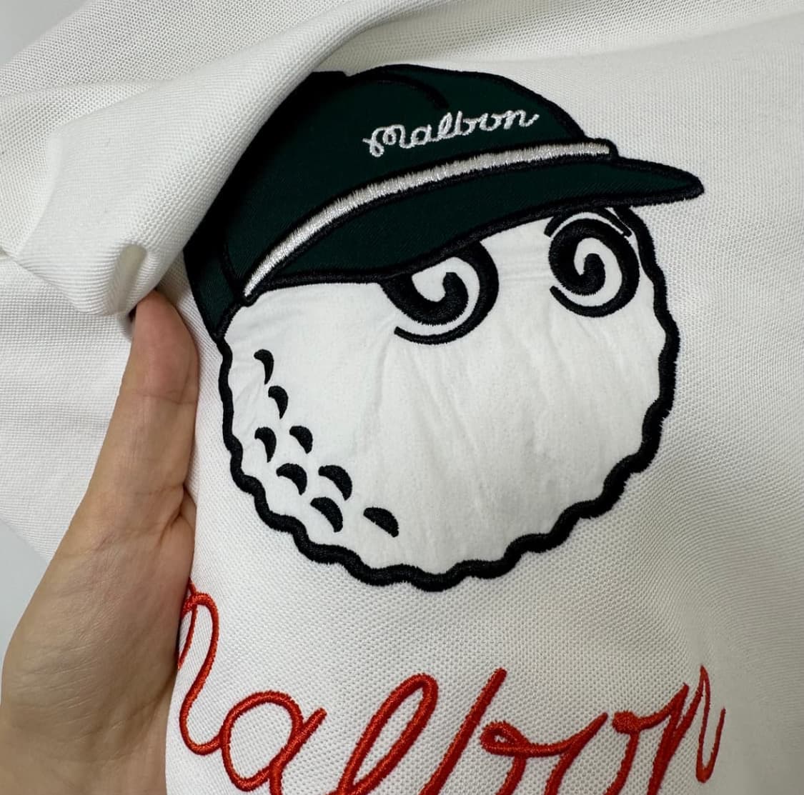 말본 남자 골프 카라 반팔티 화이트 100 L  상품이미지9