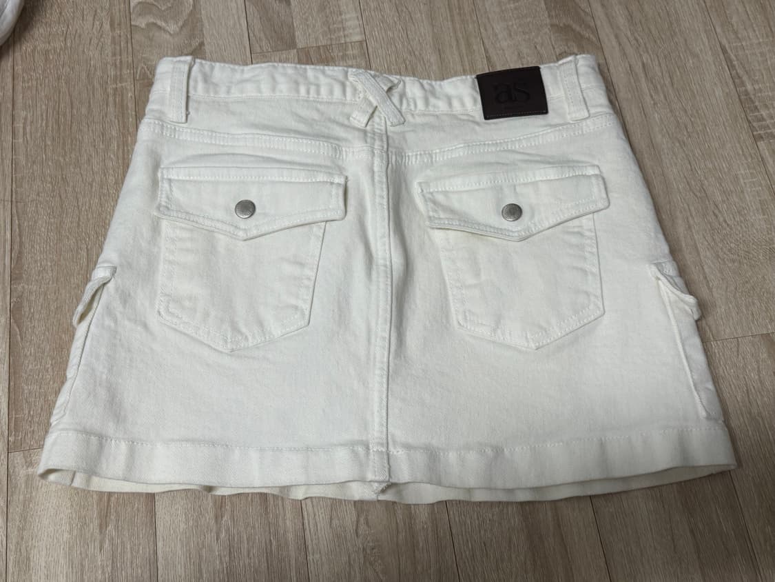 애즈온 사이드 포켓 카고 스커트 화이트 m 상품이미지5