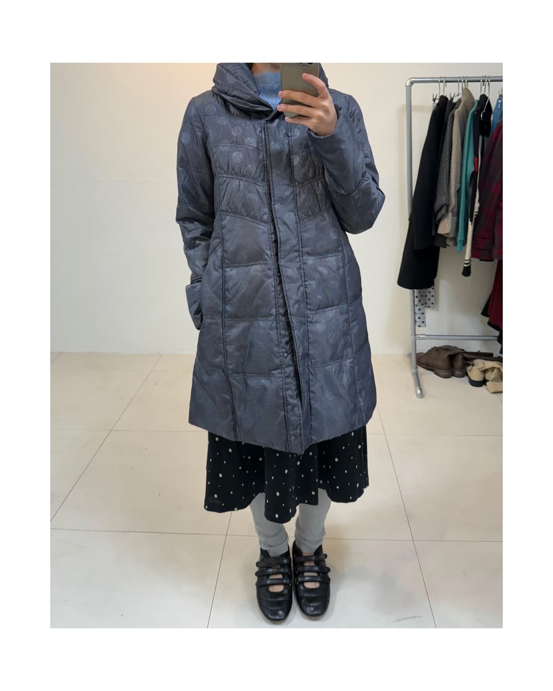 빈티지 도트 패딩 상품이미지1