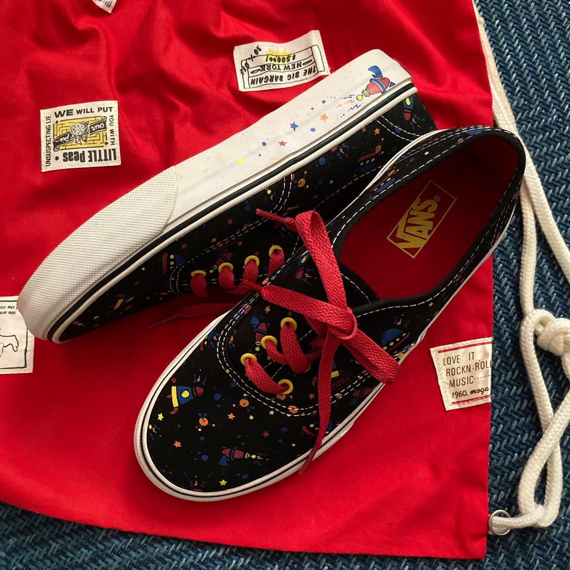 빈티지 Vans 반스 레어 우주 스페이스 패턴 스케이트보드 스니커즈 슈즈 상품이미지4