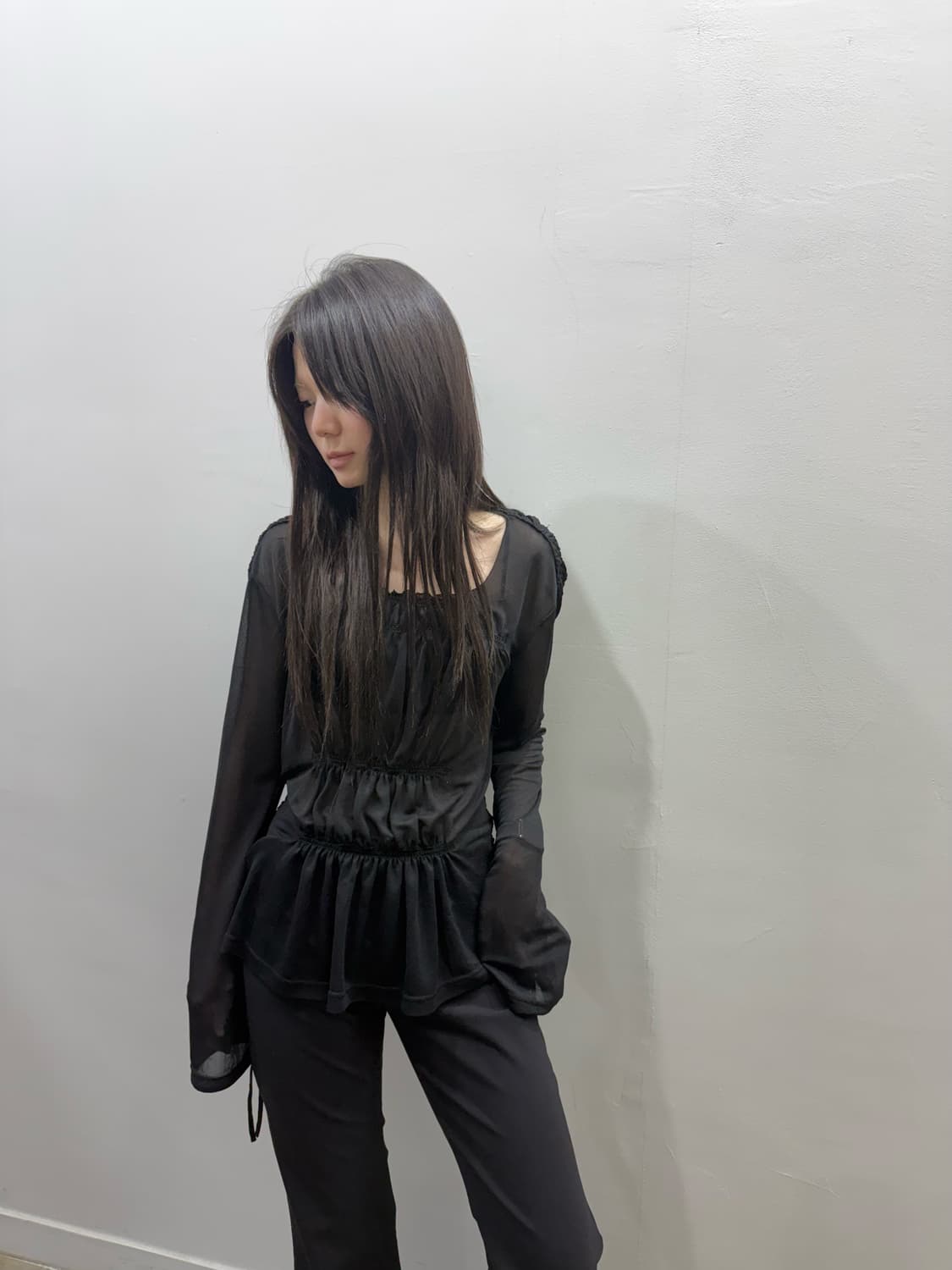 장 폴 고티에 아카이브 투톤 시스루 블라우스 상품이미지3