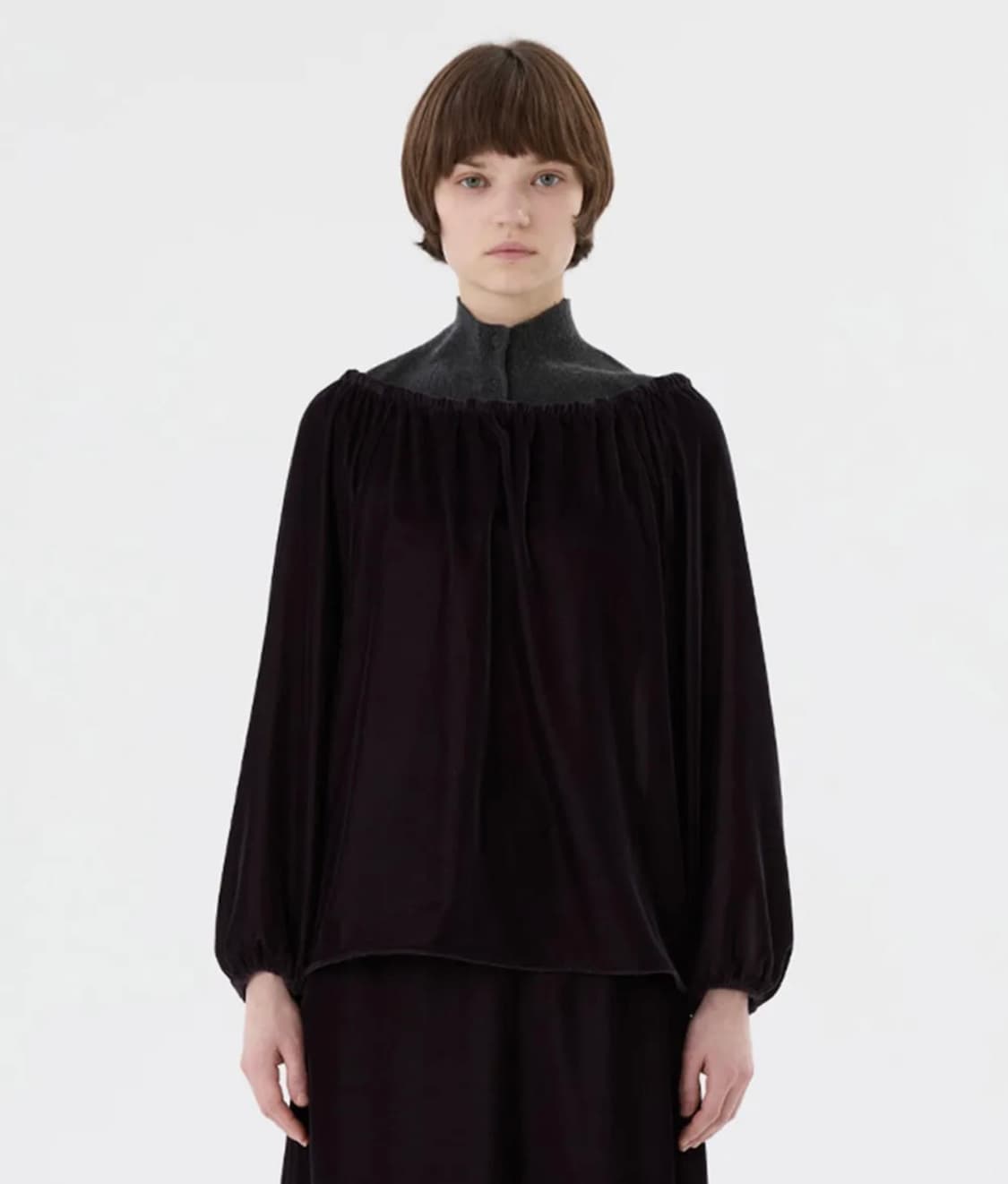 아모멘토 VELVET SHIRRING TOP(Brown) 판매합니다 상품이미지1