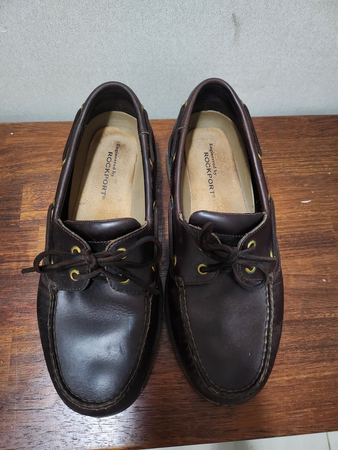 락포트 가죽 브라운 보트화 로퍼 구두 상품이미지2