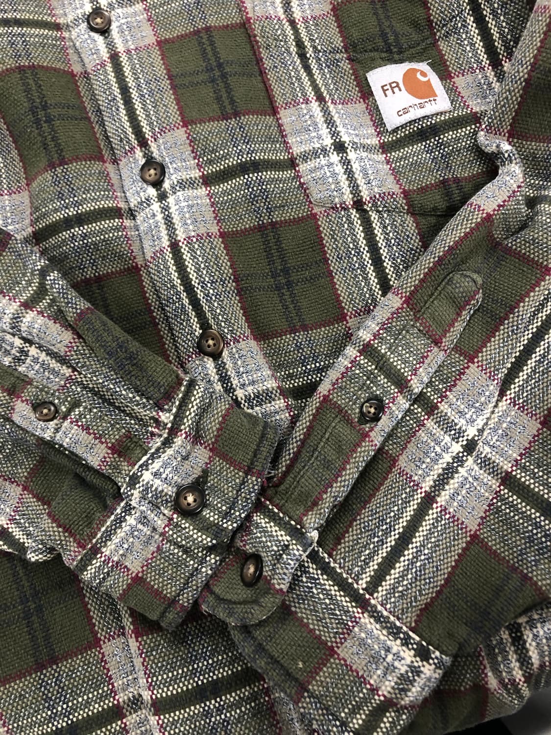 칼하트 체크 워크 남방 L 상품이미지5