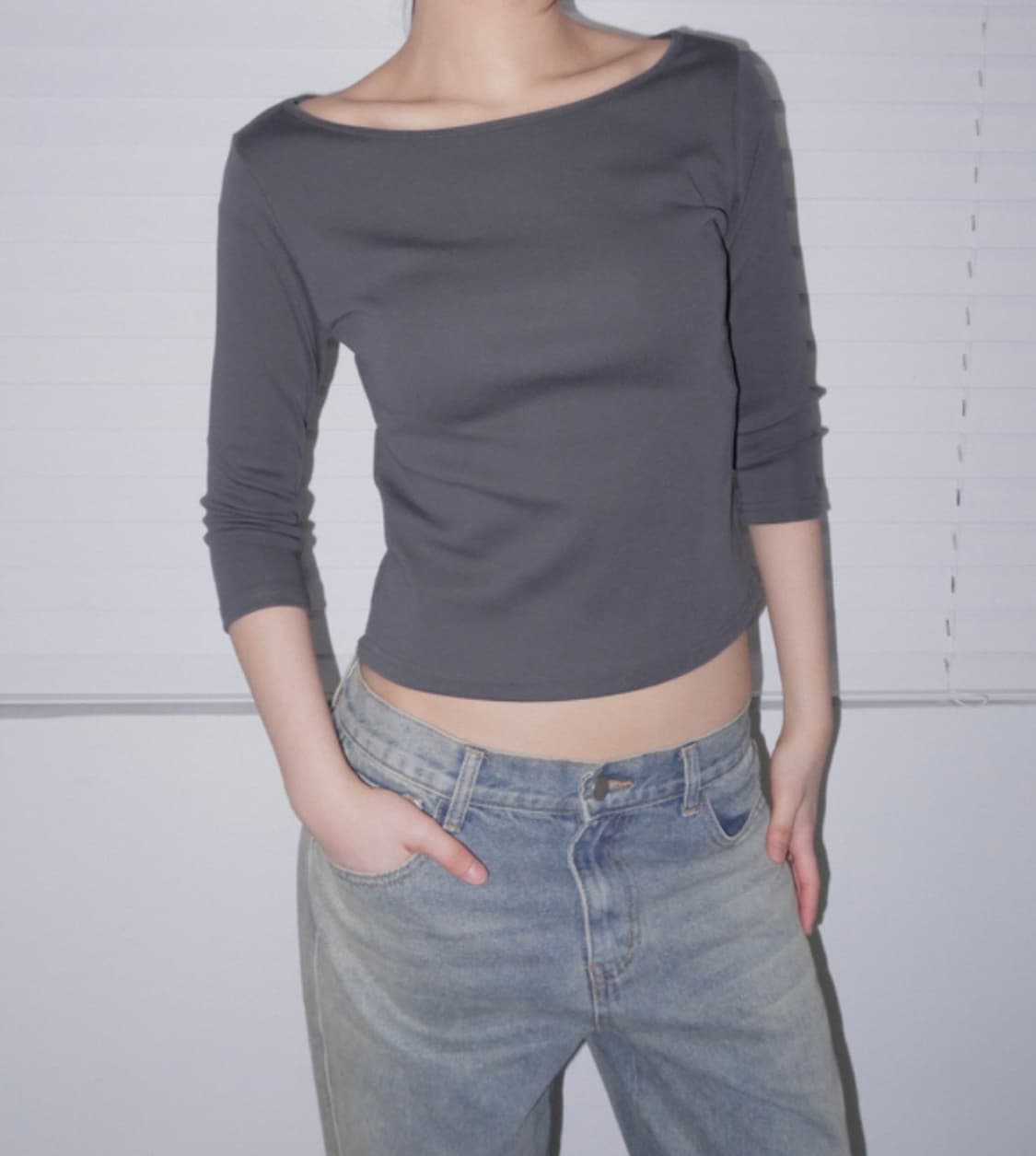 낫띵인커먼 마로 7부 티셔츠 먹색 상품이미지1