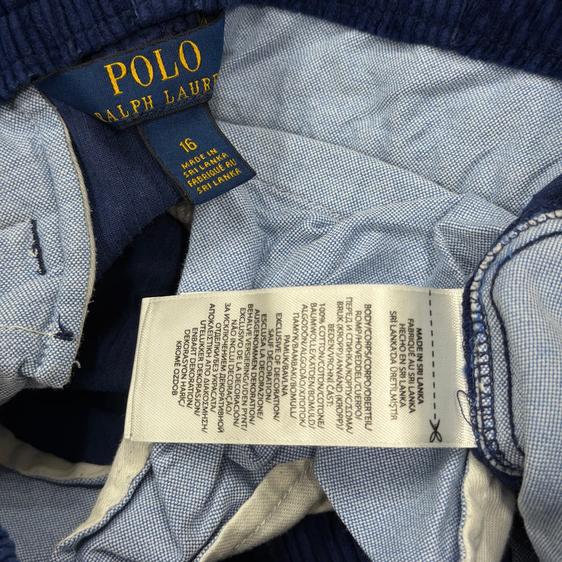 폴로 랄프로렌 자수 프렙스터 임브로이더 코듀로이 팬츠 바지 네이비 16 상품이미지4