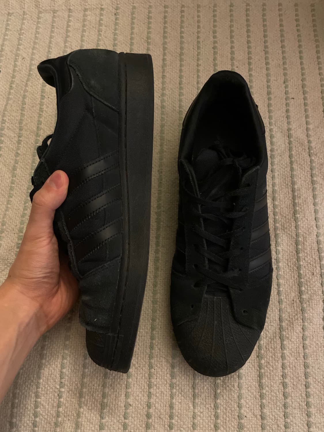 아디다스 슈퍼스타 올블랙 280 스웨이드 (미국발) 상품이미지2