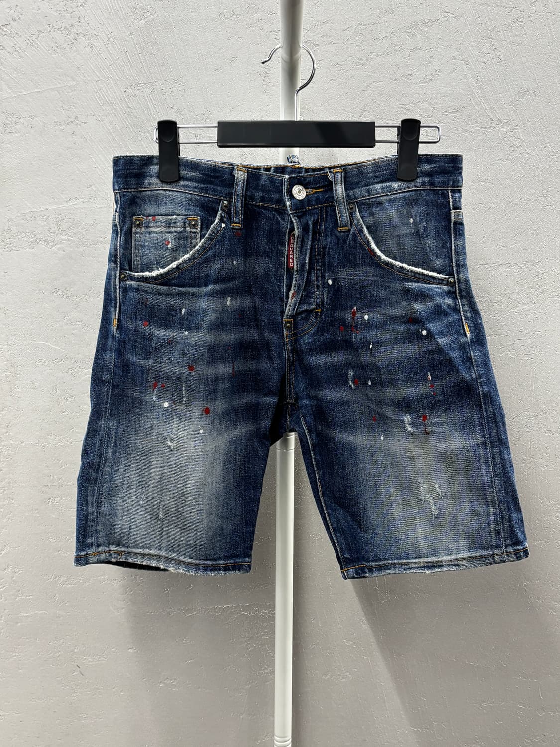 디스퀘어드 데님 반바지 데미지 페인트 워싱 46 상품이미지2