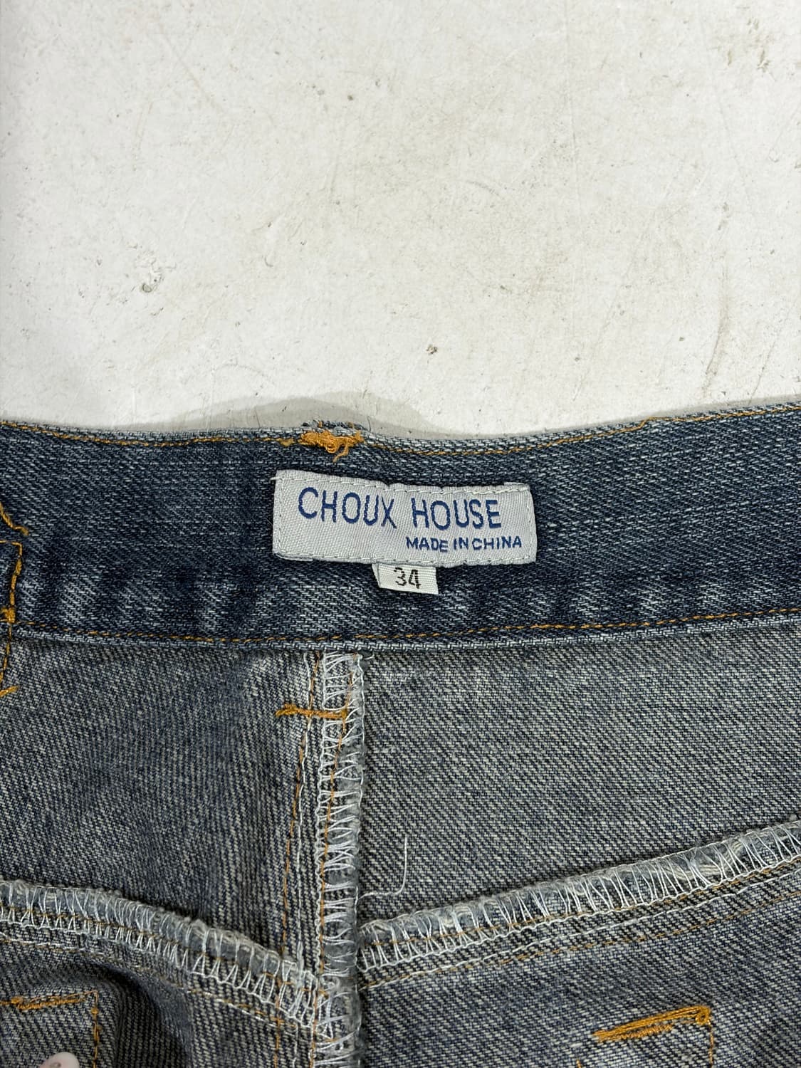 CHOUX 빈티지 와이드 플레임 연청 데님 팬츠 청바지 34 상품이미지9