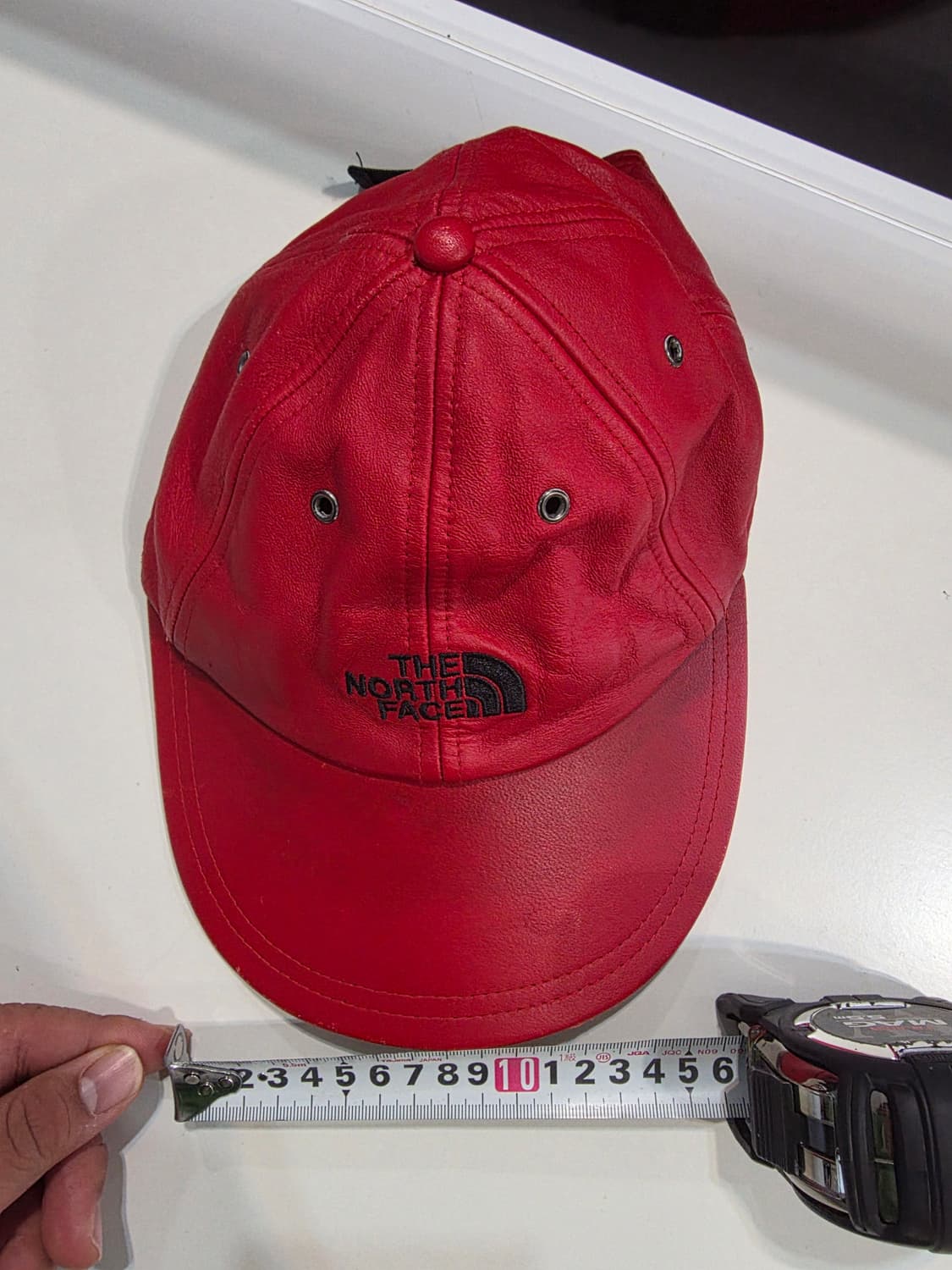 노스페이스 x 슈프림 레드 가죽 볼캡  상품이미지9
