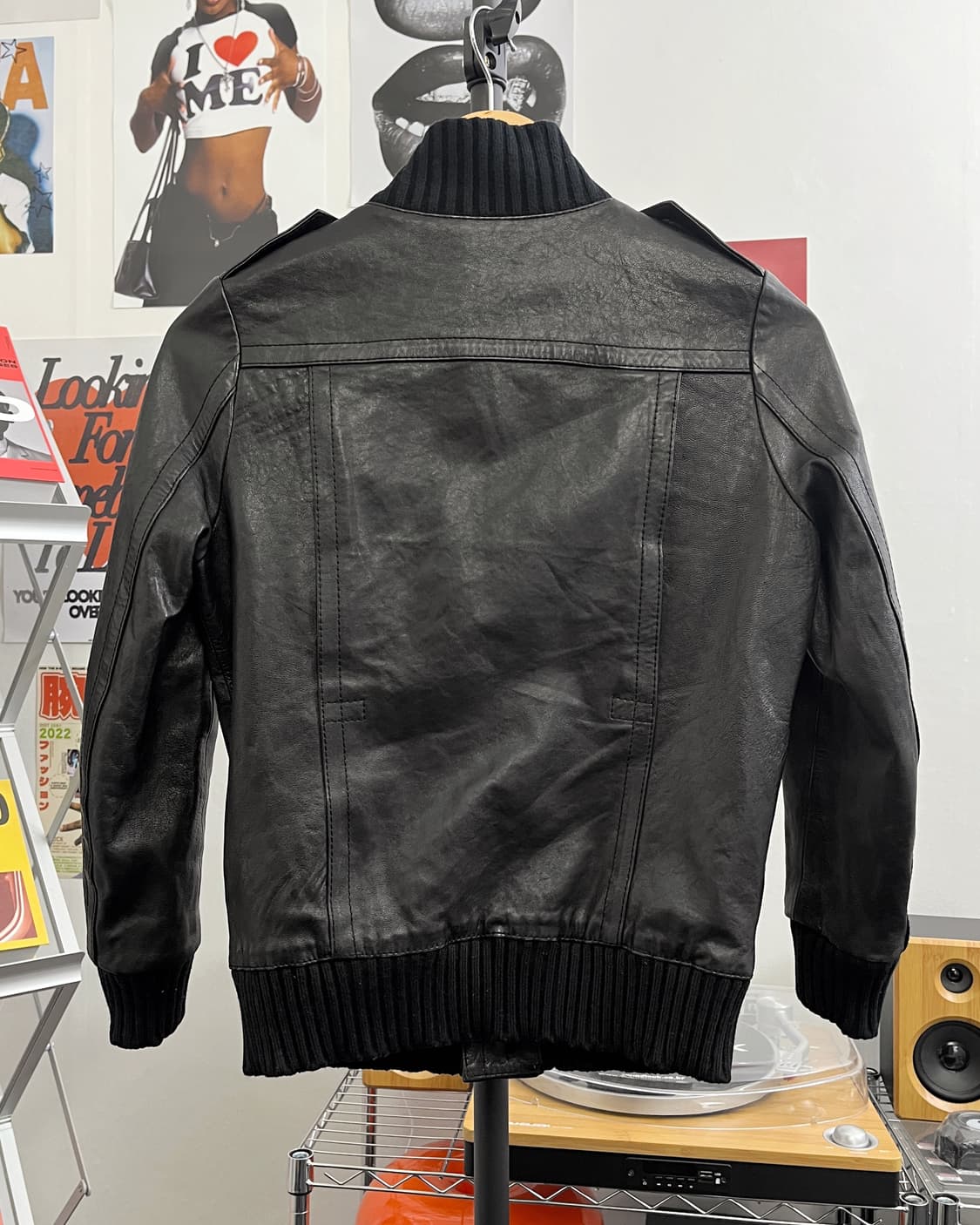 올드 빈티지 리얼 램스킨 하이넥 블루종 상품이미지8