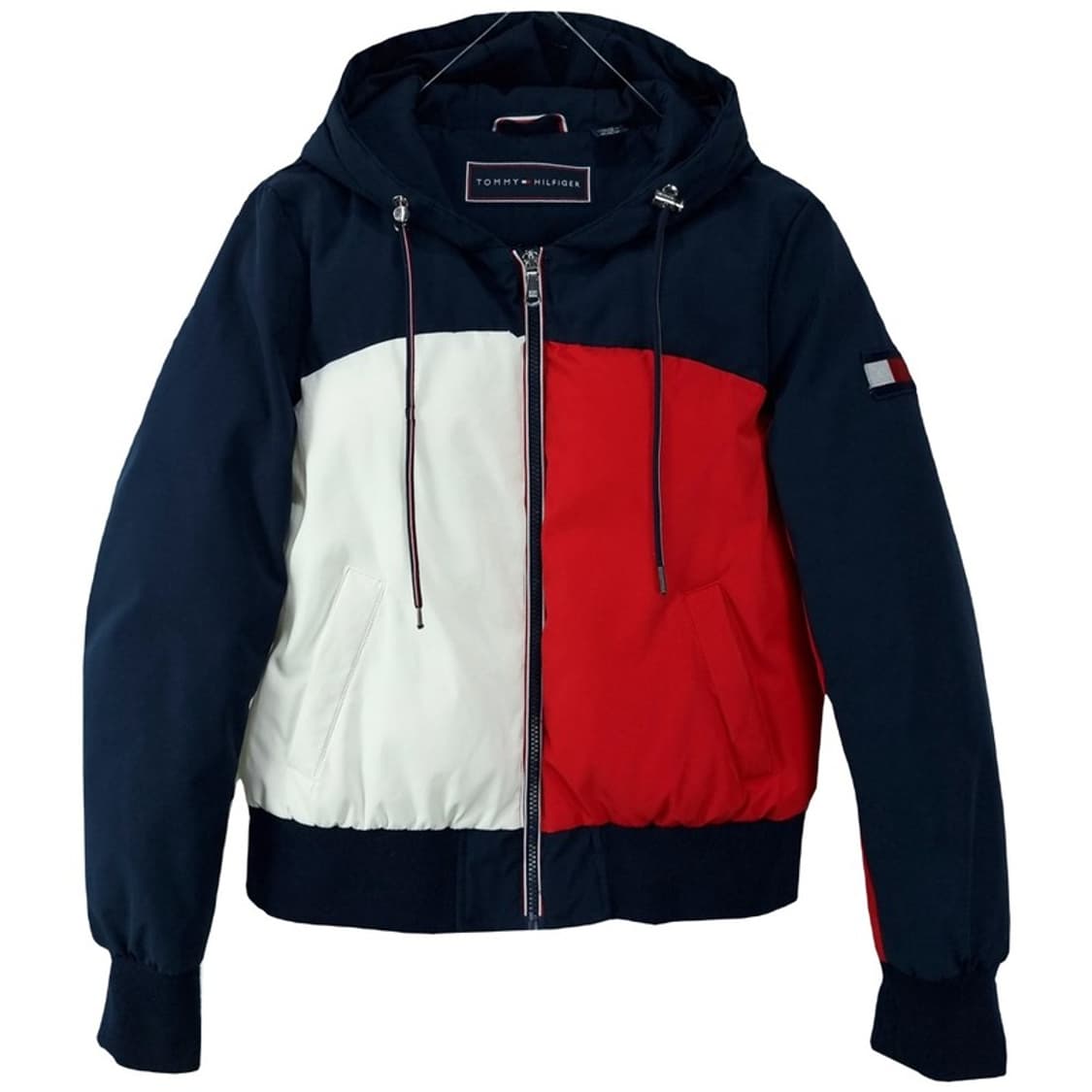 [타미힐피거] 빅로고 후드 봄버 자켓 네이비 M18492 상품이미지2