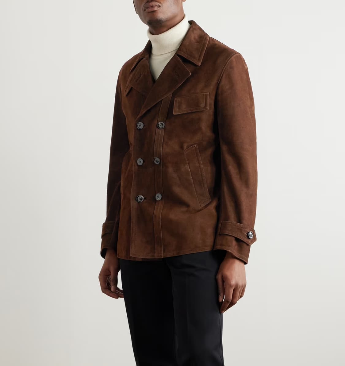 톰포드 캐시미어 스웨이드 신상 가죽 피 코트 상품이미지1