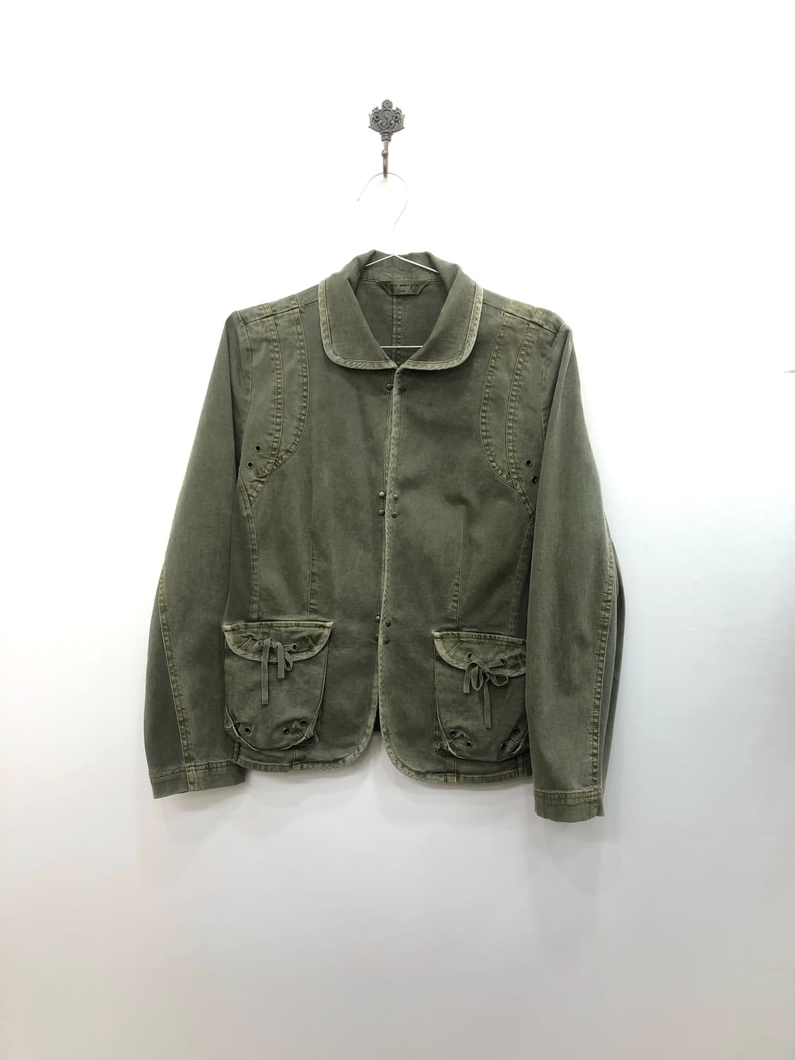 khaki military eyelet detail jacket 상품이미지6