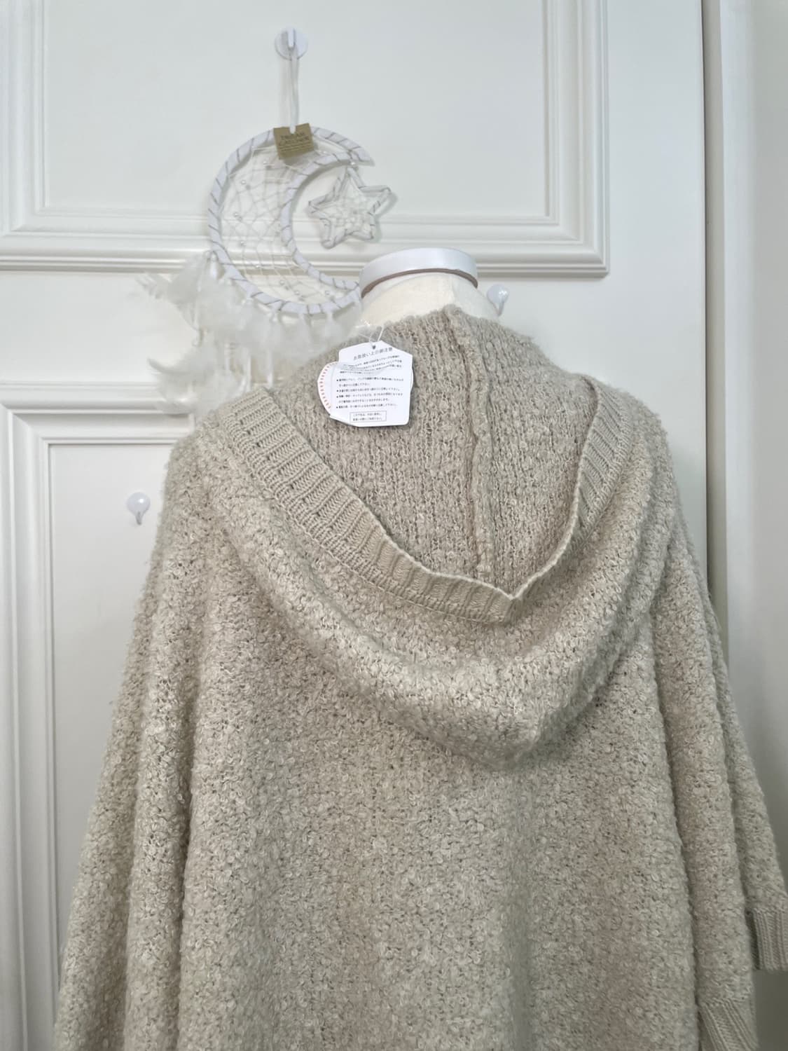milktea boucle hoodie cape 상품이미지5