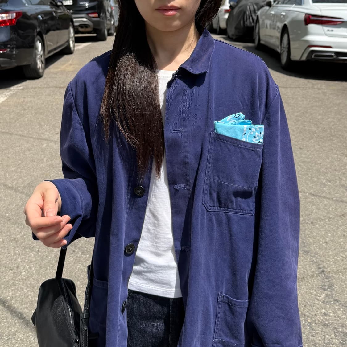 70-80s 스카이 블루 페이즐리 반다나 상품이미지7