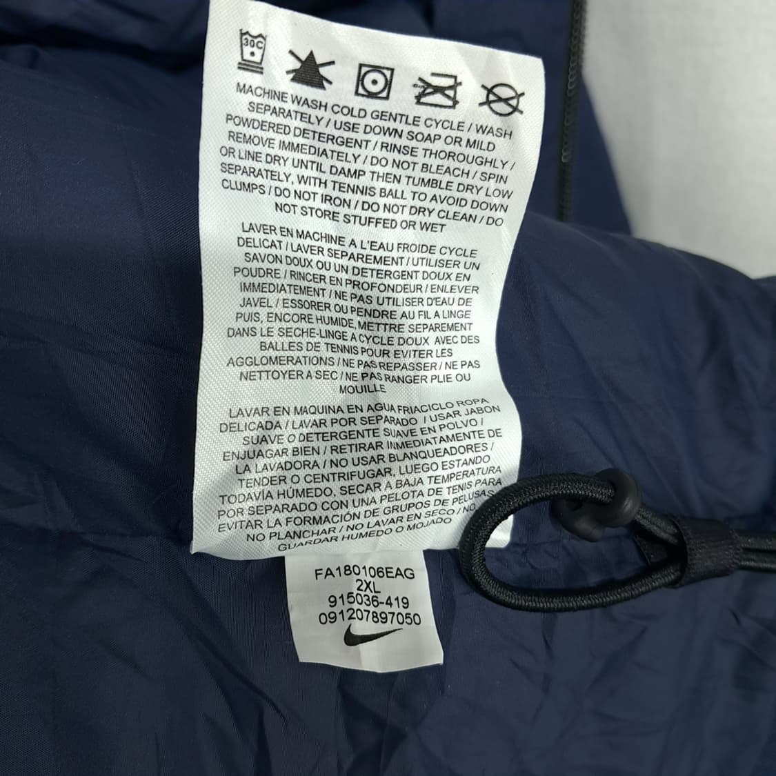 CN891 2XL 나이키 팀 이슈 풋볼 네이비 덕다운 파카 상품이미지7