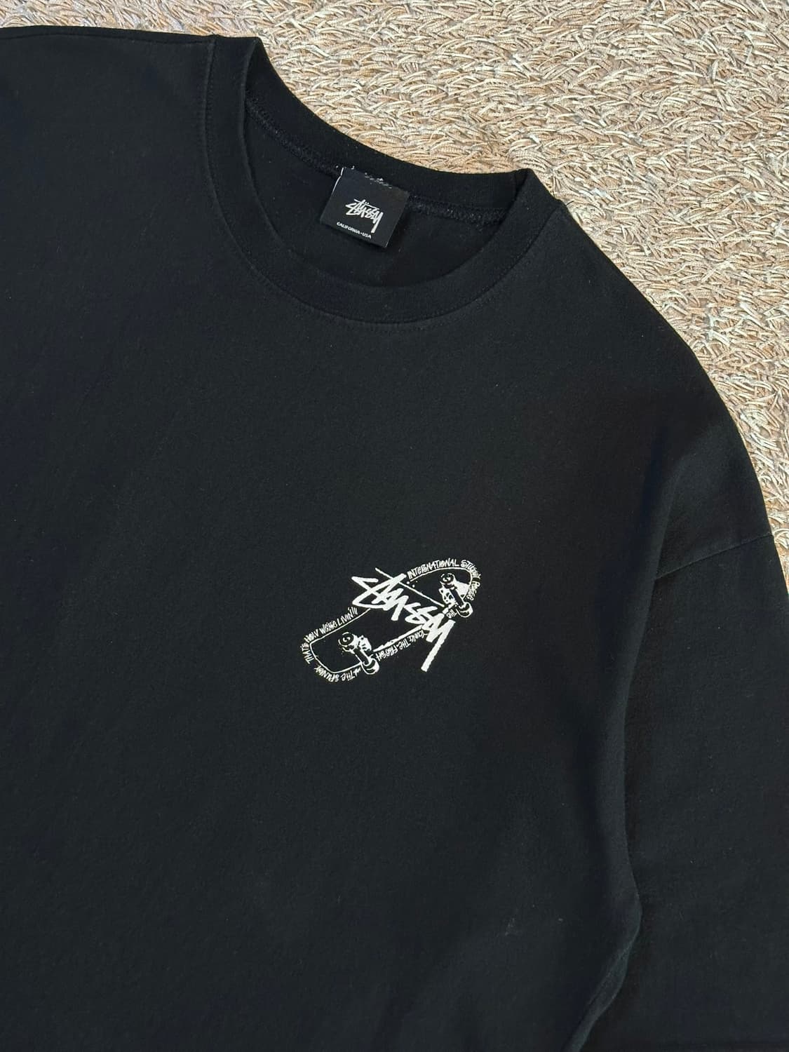 스투시 STUSSY USA 스케이트 보드 반팔 티셔츠 블랙 상품이미지3
