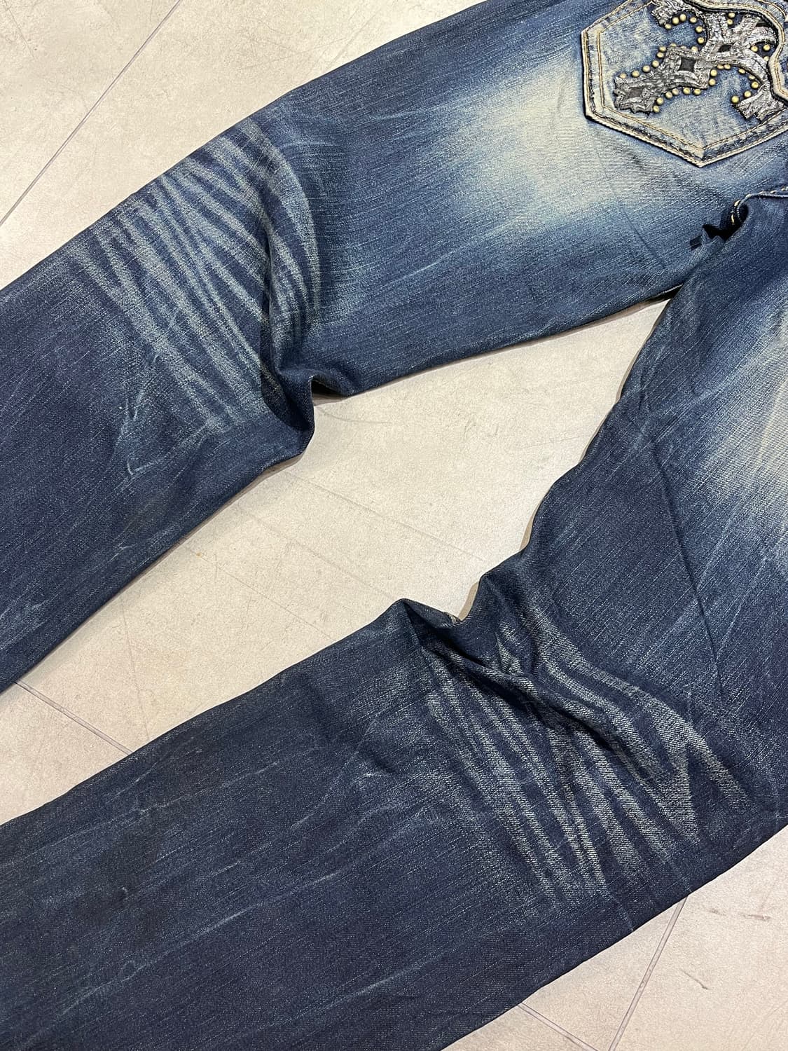 RED PEPPER 락펑크 십자가 와이드 데님 팬츠  상품이미지5