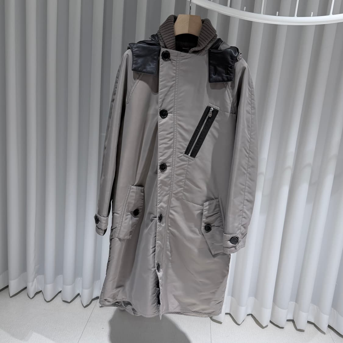 (A+/46) / 에르메스 양가죽 손목 로고 롱자켓 롱코트 상품이미지2