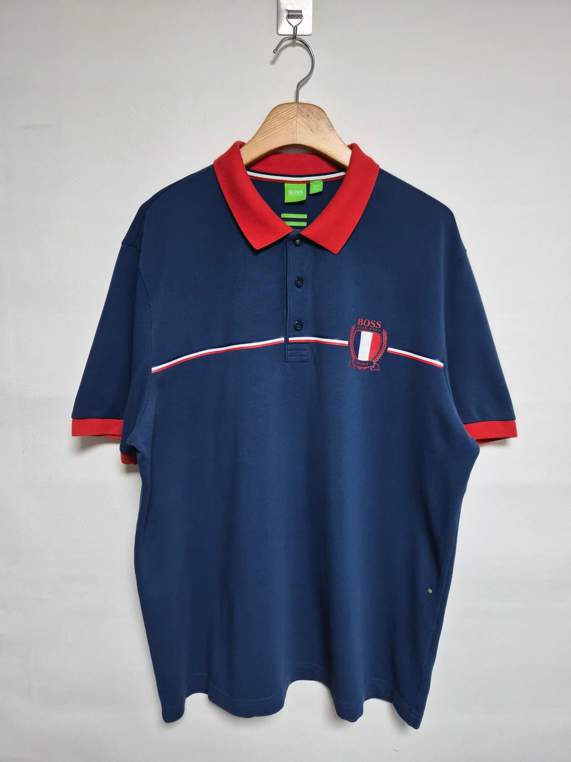 휴고보스Boss 프랑스 월계수 로고 반팔카라티 2XL사이즈 - T105 상품이미지1