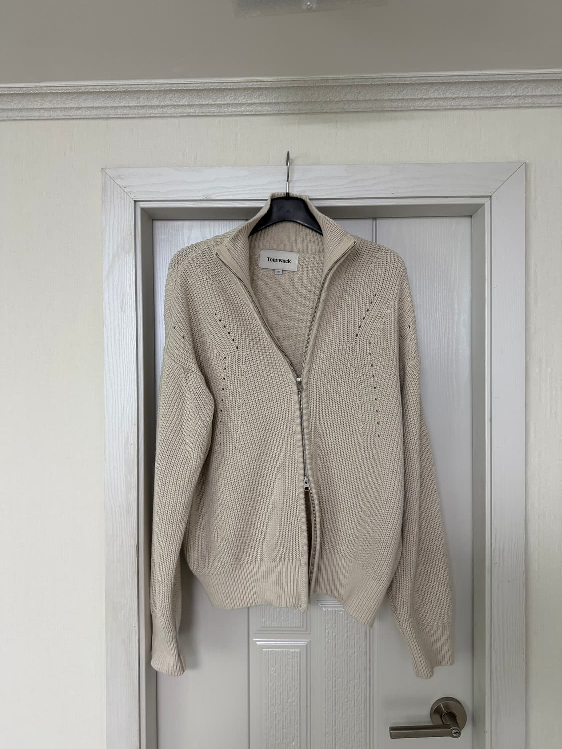 토니웩 이탈리아 코튼 하드 트위스트 집업 니트 L(50) 105 상품이미지4