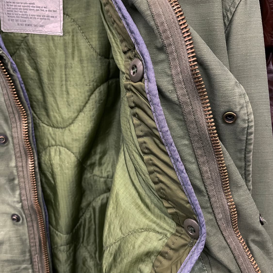 70s M65 필드 자켓 미군 오리지널 밀리터리 황동 지퍼 야상 상품이미지8
