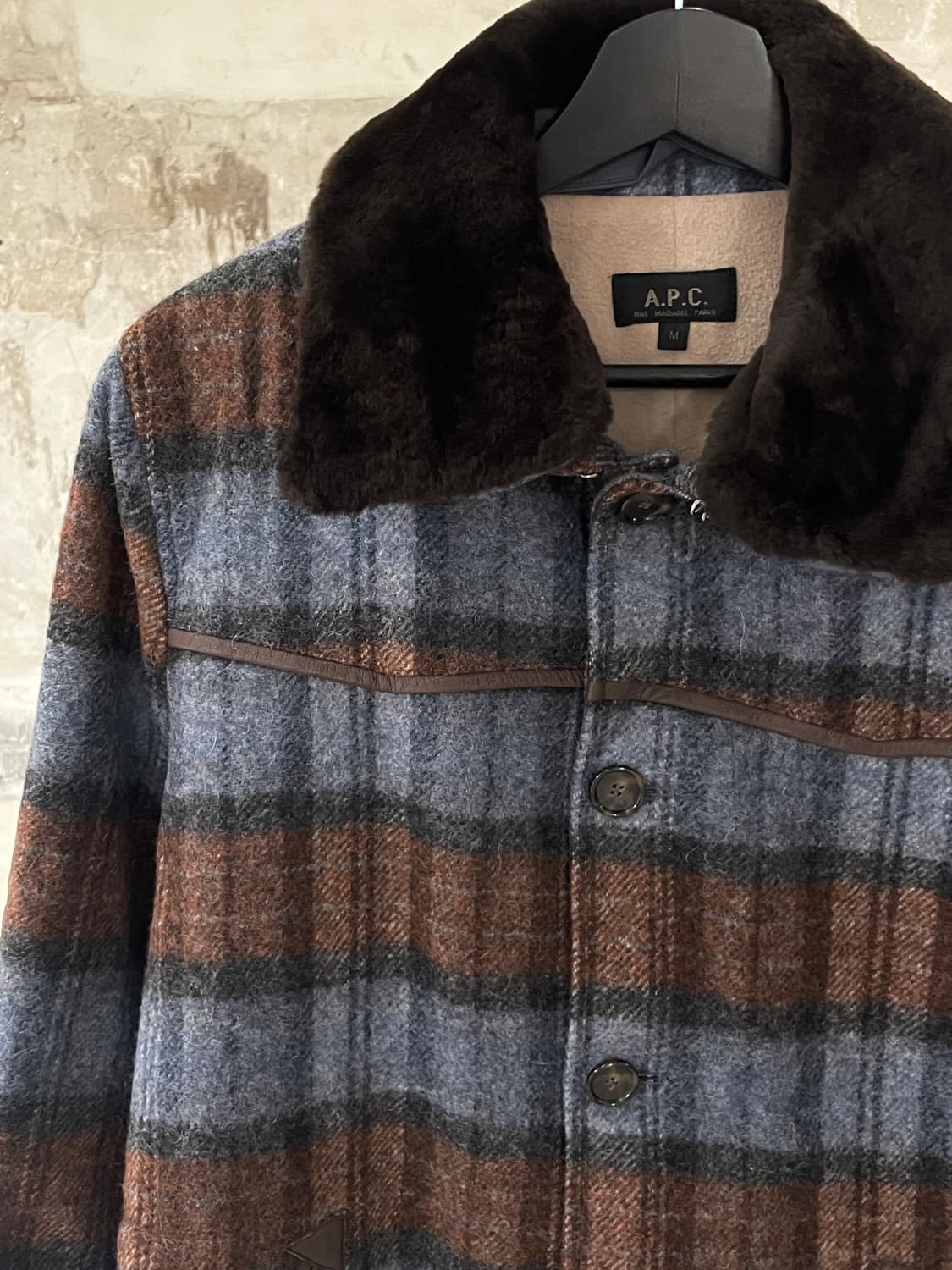 a.p.c. 애로우 포켓 체크 울 자켓 상품이미지2