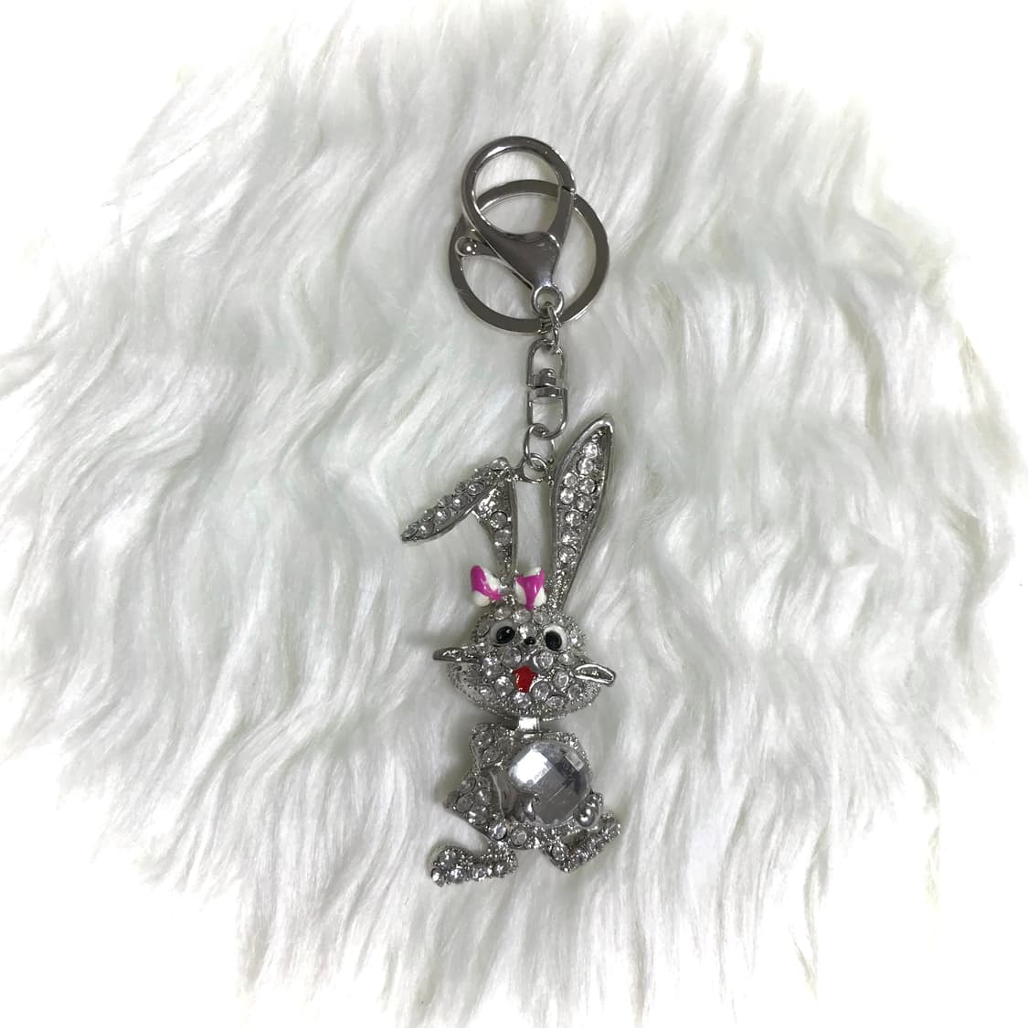 빈티지 핀터깔 y2k 갸루 리본 토끼 키링 상품이미지1