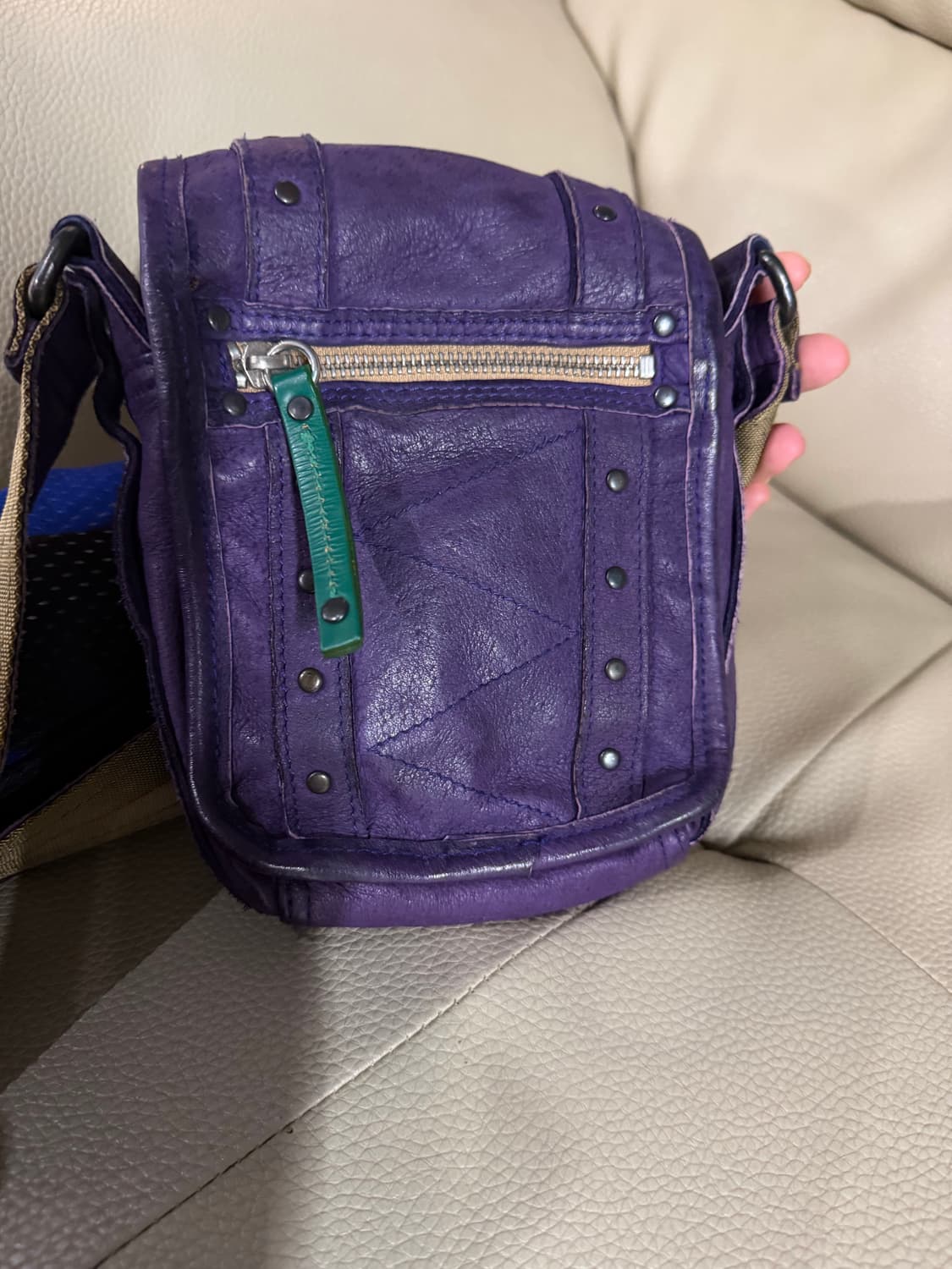 Tough stud detail purple crossbag 상품이미지7