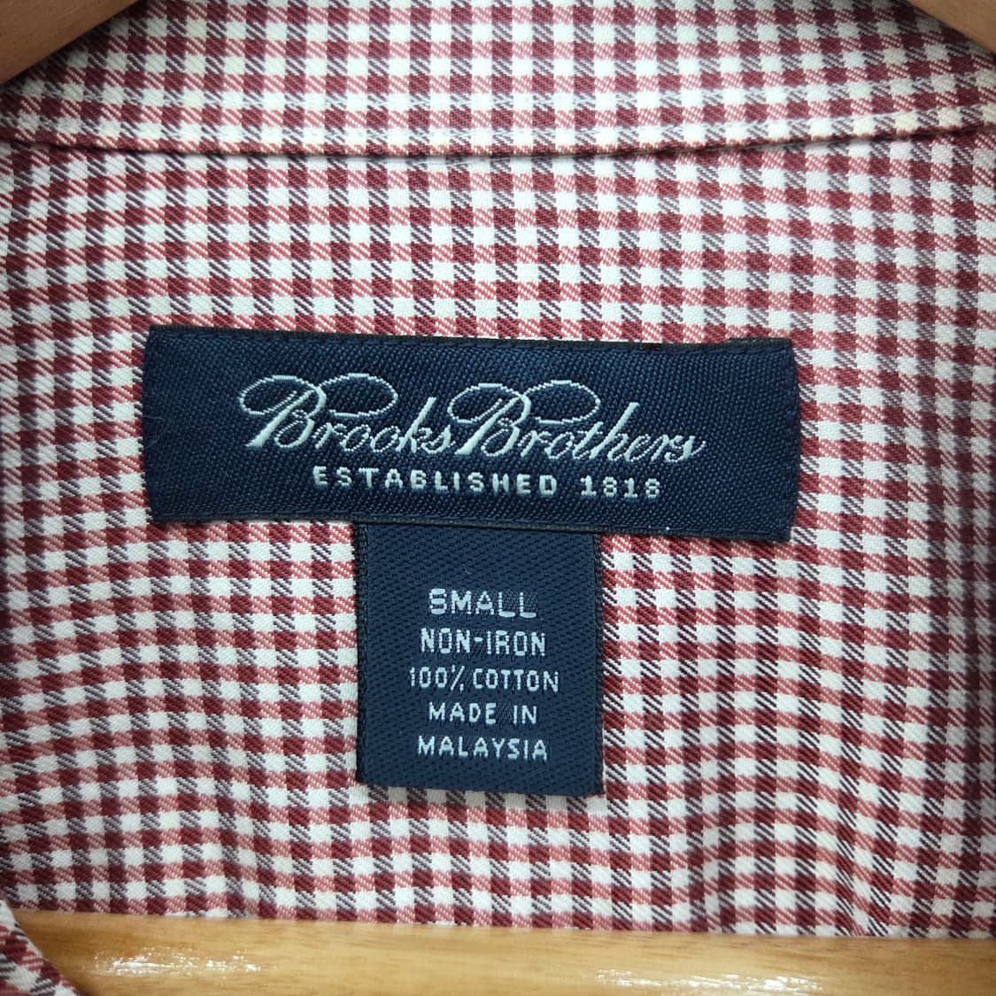 브룩스브라더스 체크 긴팔 셔츠 레드 남성S 상품이미지3